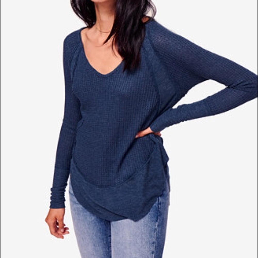We The Free Navy Long Sleeve Top